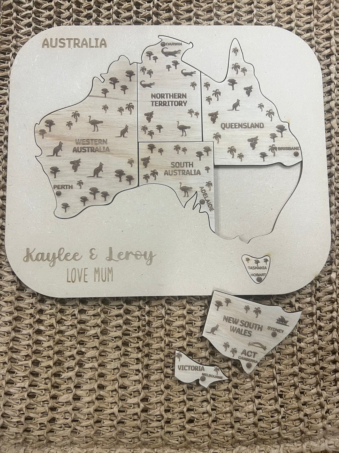 Personalised Australia puzzle - 4 Little Dreamers