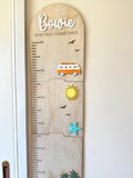 Personalised Wooden Height Chart - Ocean