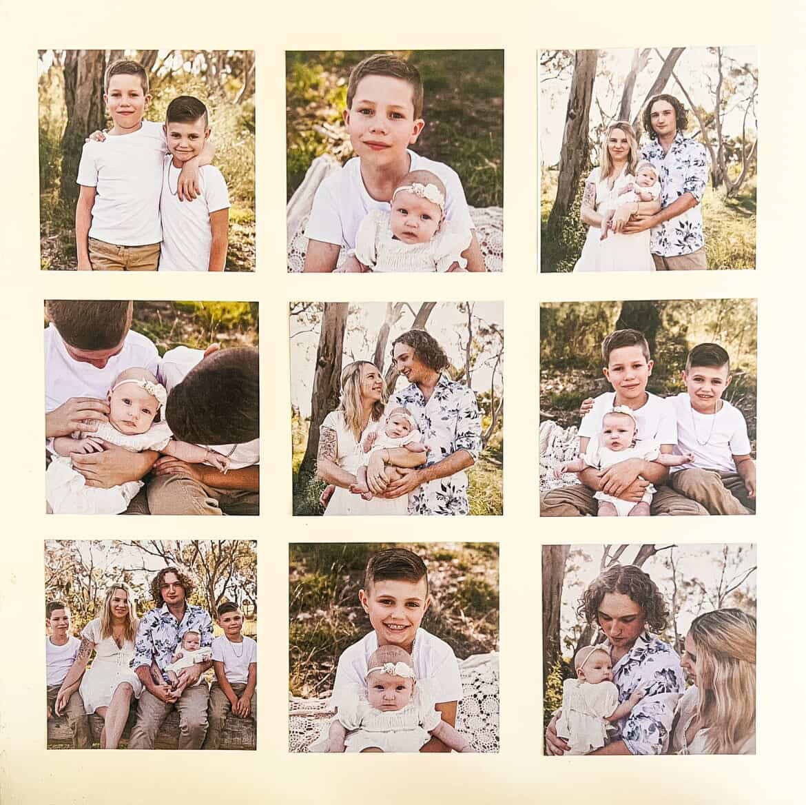 Square photo wall decals - set of 9