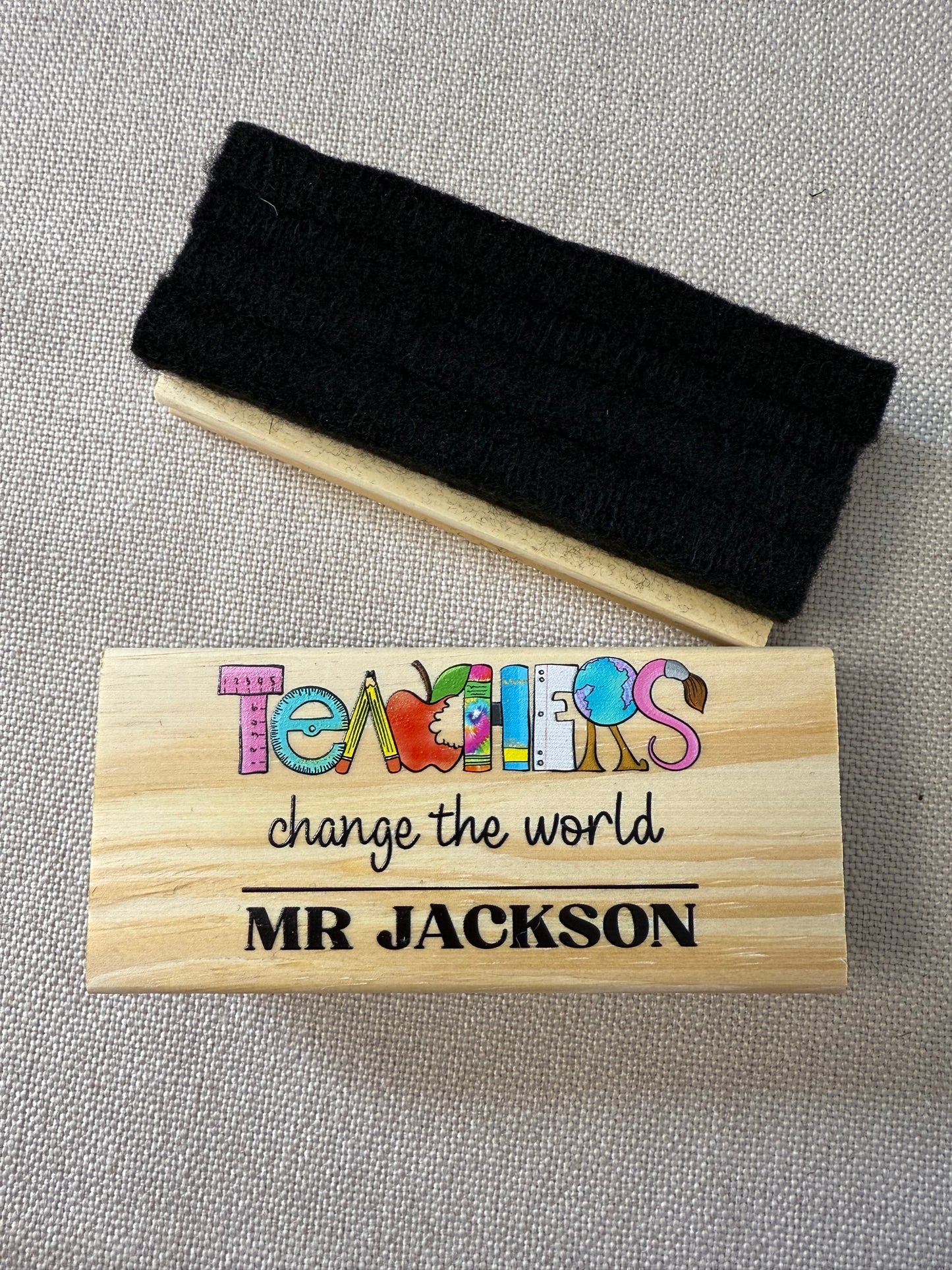 Personalised teachers whiteboard eraser