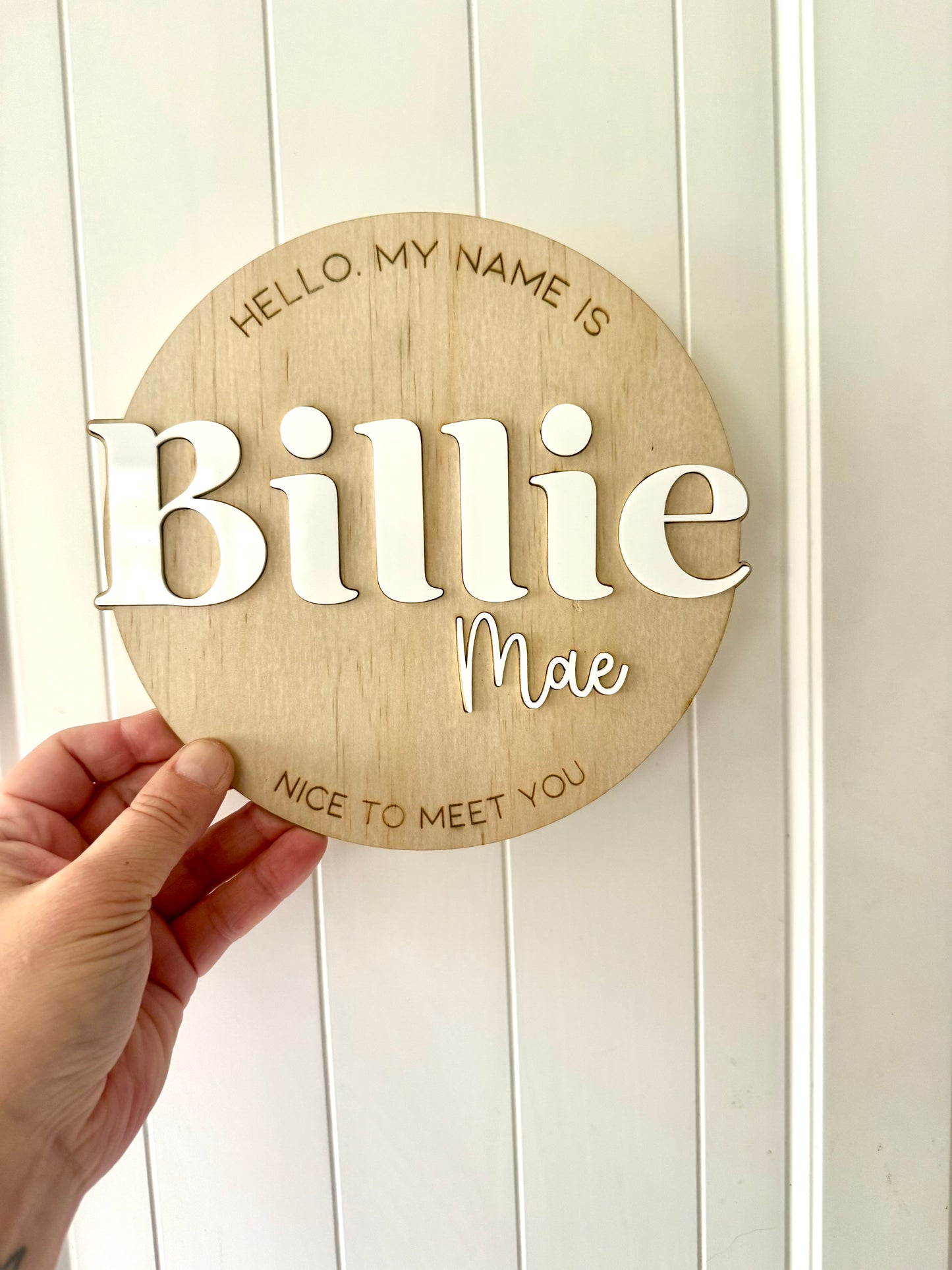 Stars and moon baby announcement plaque set