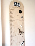 Personalised Wooden Height Chart - Checkered lightning design