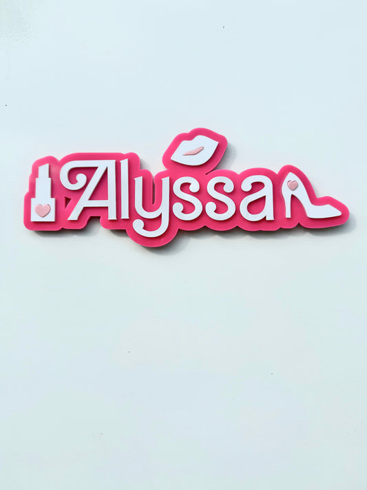 Hot Pink Glam - Personalised Name Plaque