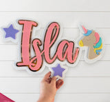 Unicorn name plaque