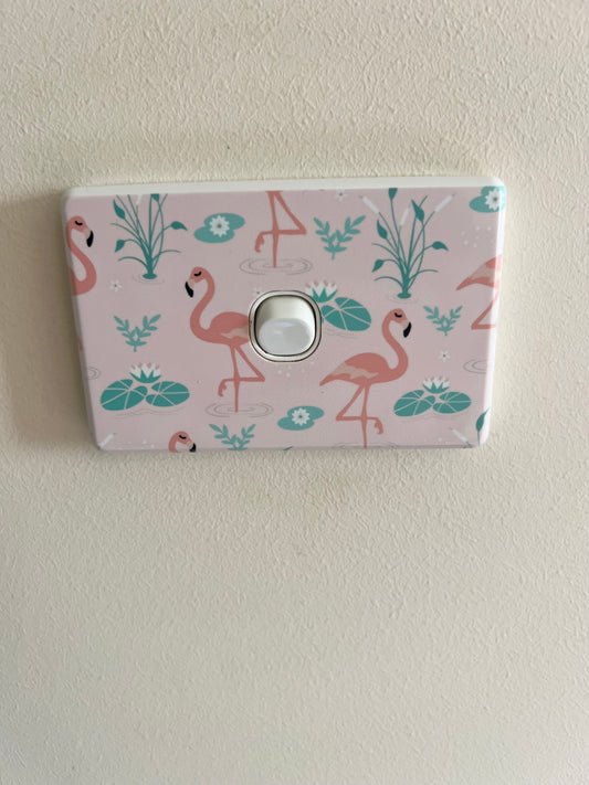 Flamingos theme light switch cover - 4 Little Dreamers