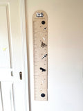 Personalised Wooden Height Chart - Checkered lightning design