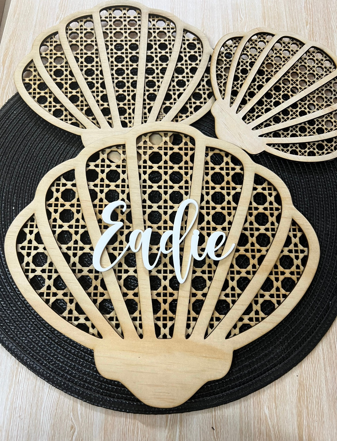 Set of 3 Rattan sea shells - 4 Little Dreamers