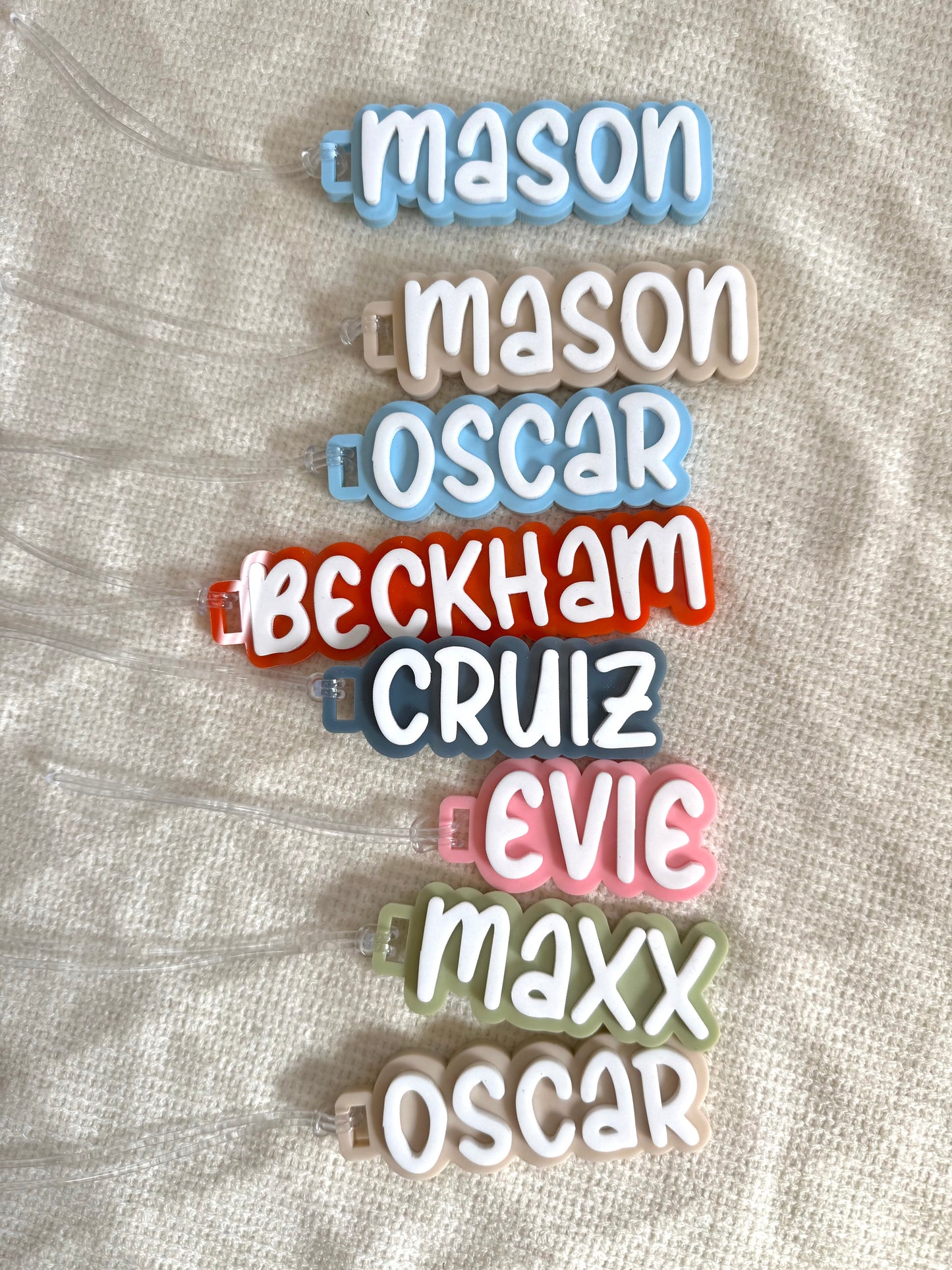 Personalised name bag tag