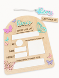 Interchangeable first day/last day board (and additional name options) - butterflies design