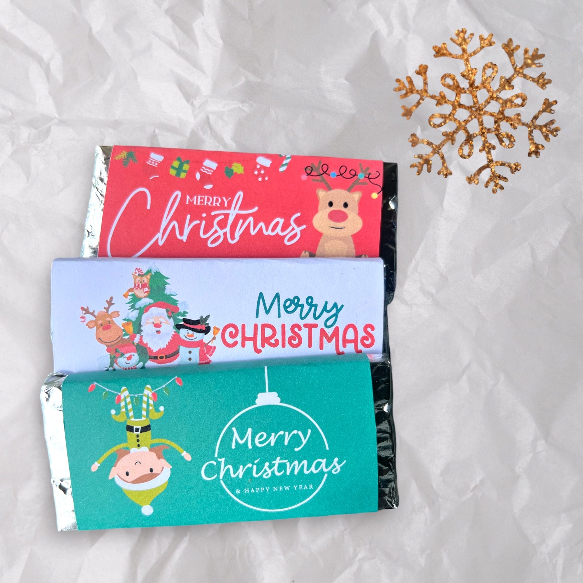 Christmas chocolate bars - 4 Little Dreamers