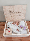 Personalised Wooden Keepsake box - Flower design