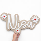 Flower acrylic name plaque