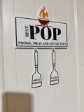Smoke, Meat & Little Feet - BBQ family name plaque