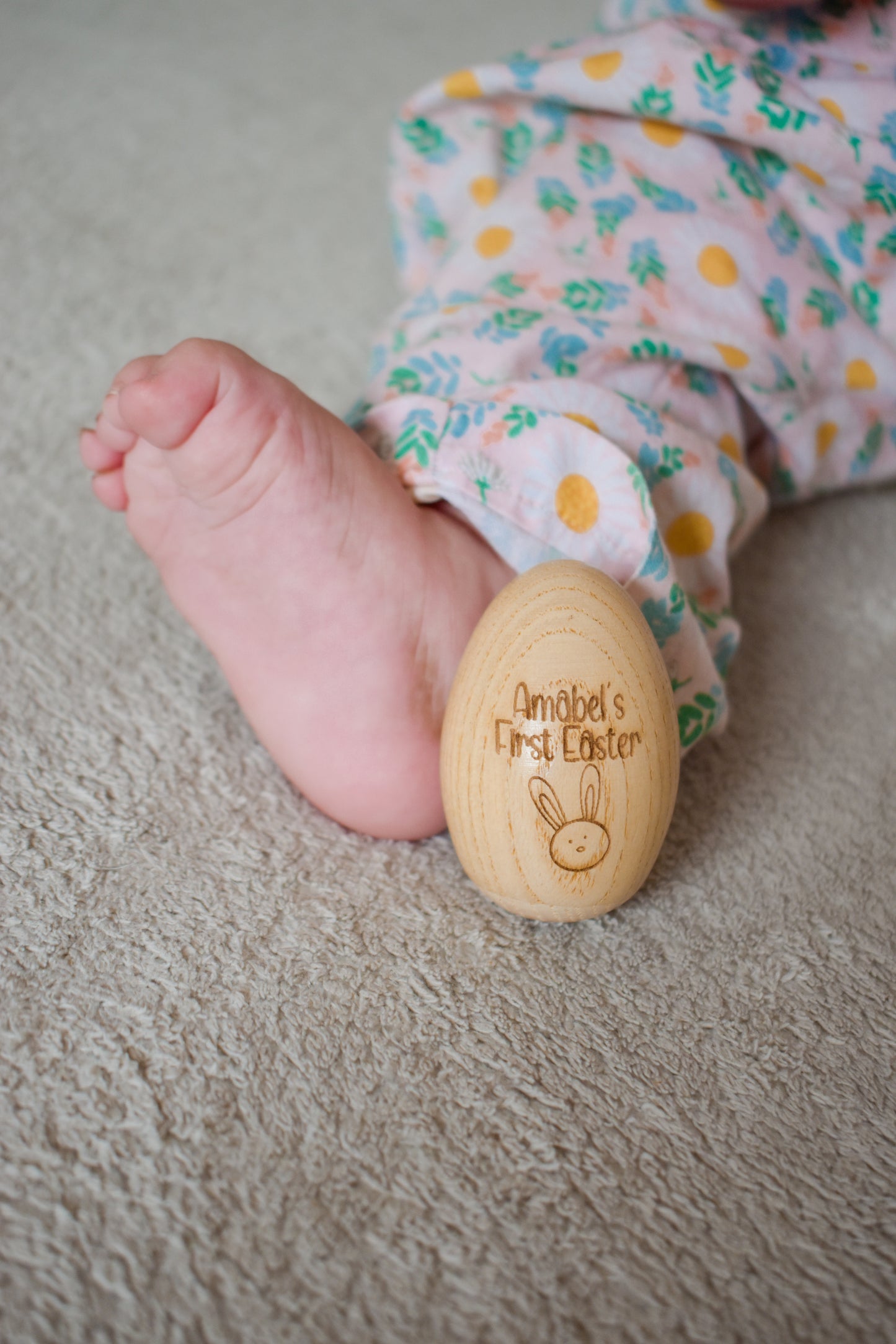 Easter wooden egg shaker