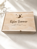 Personalised Wooden Keepsake box - Moon & Stars Design