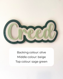 Triple layer name plaque - font 3