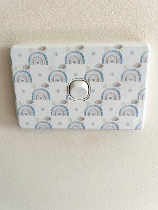 Boys rainbow theme light switch cover - 4 Little Dreamers