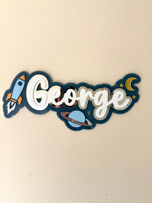 Space Adventure Name Plaque