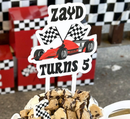 Race car cake topper
