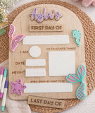 Interchangable first day/last day board - Mermaid design