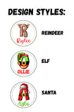 Personalised Christmas label stickers - initial style