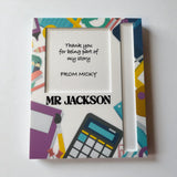 Personalised teachers sticky note & pen holder