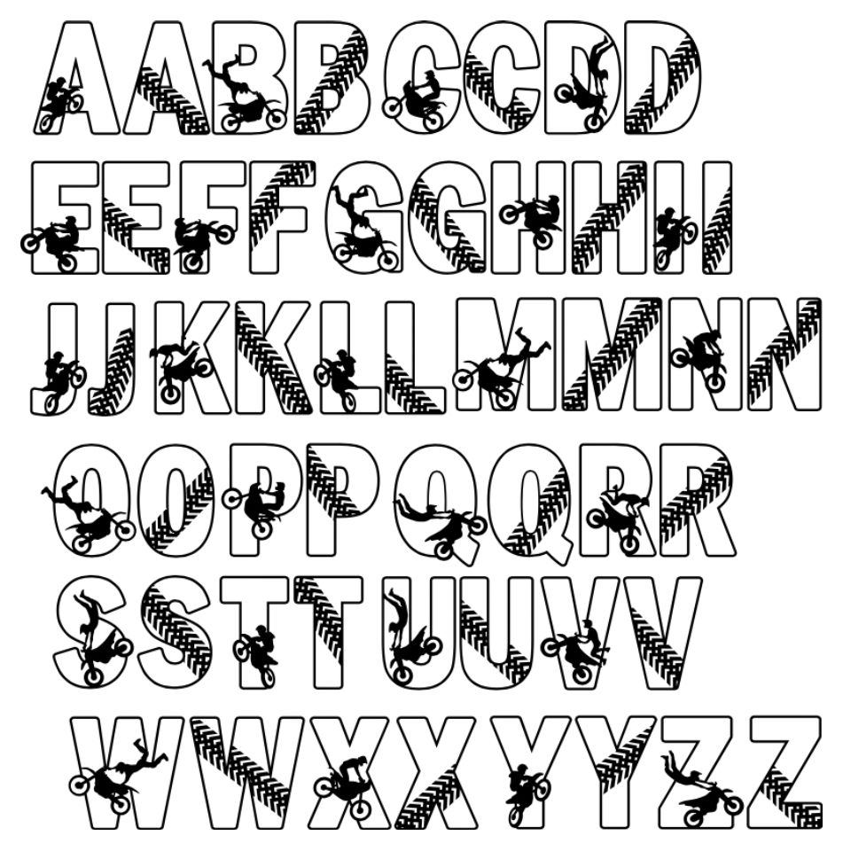 Motorbike - Themed letters