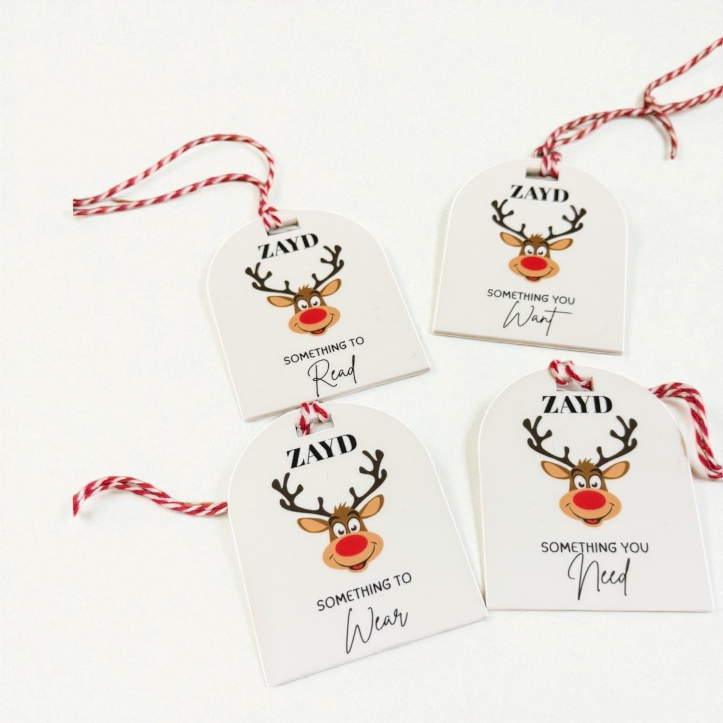 Set of 4 printed gift tags