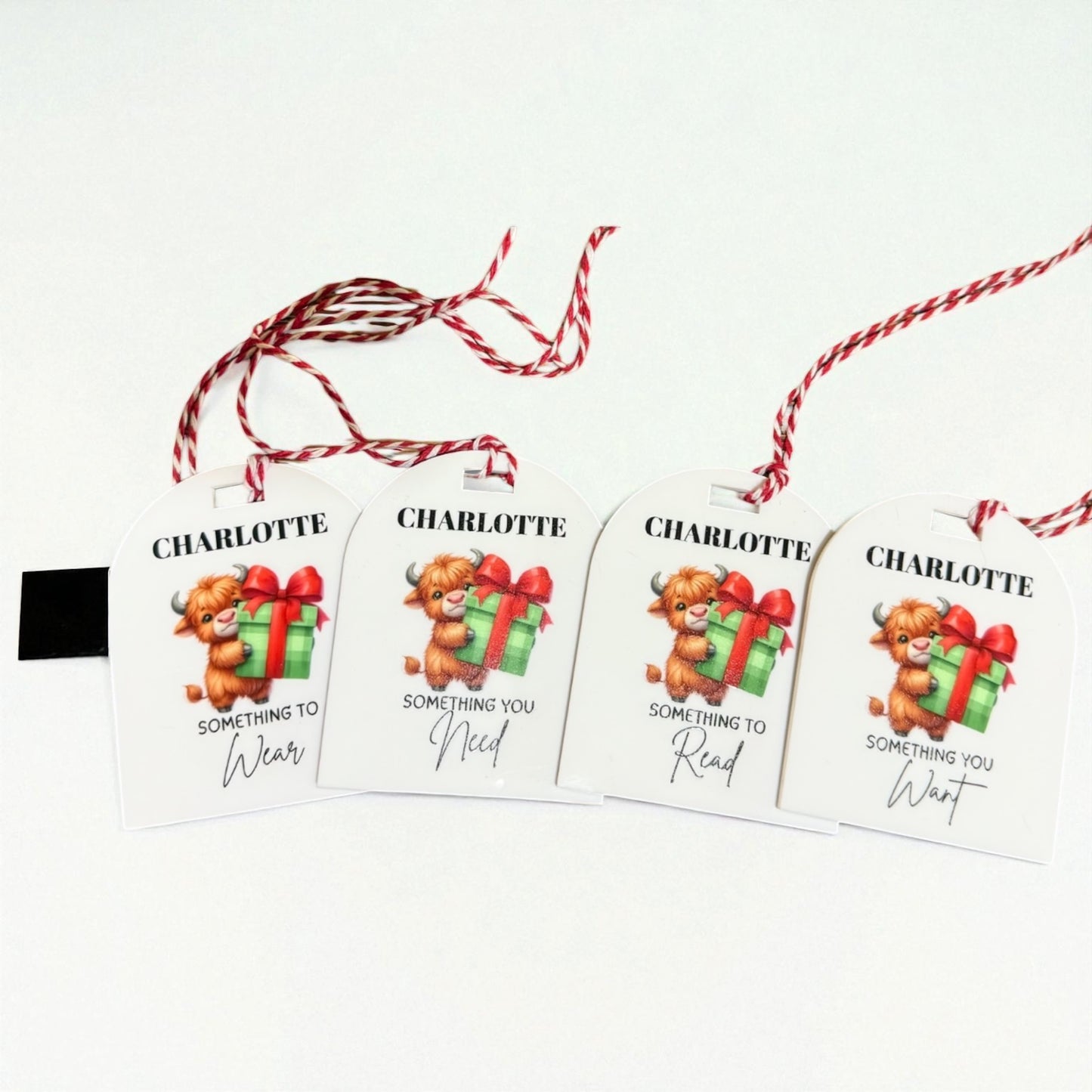 Set of 4 printed gift tags