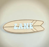 Personalised surfboard wall piece