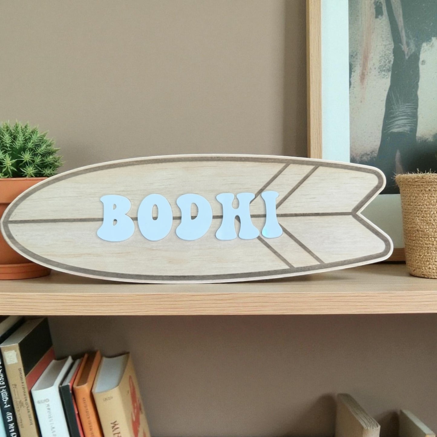 Personalised surfboard wall piece