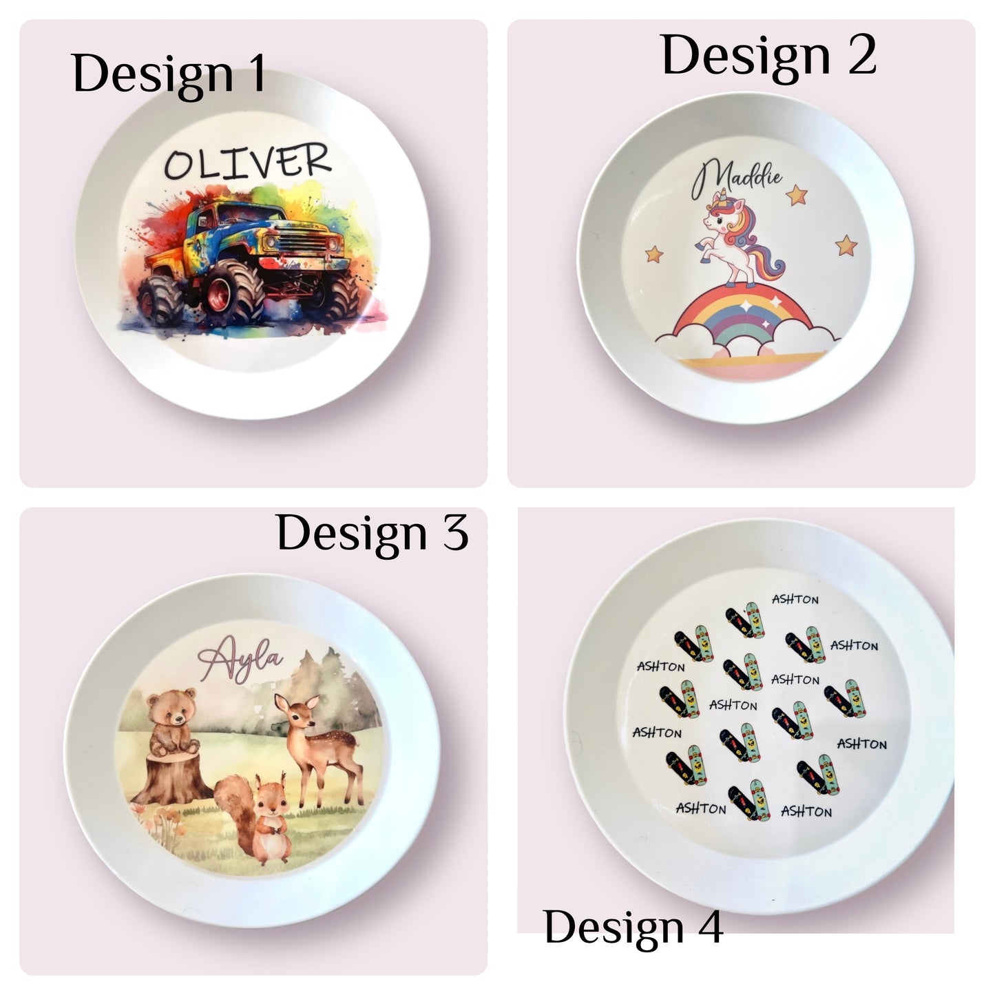 Kids personalised plate - 4 Little Dreamers