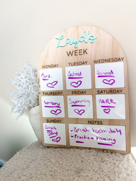 Kids Weekly Planner Board