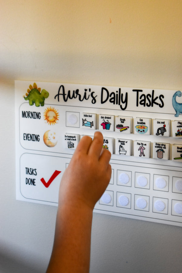 Personalised daily tasks board UV printed