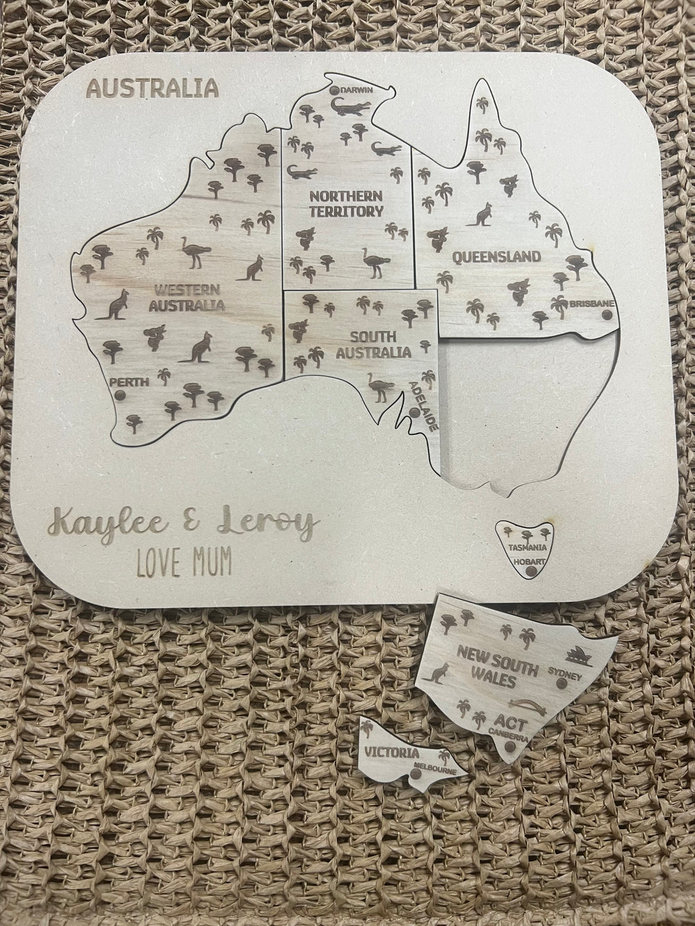 Personalised Australia puzzle - 4 Little Dreamers