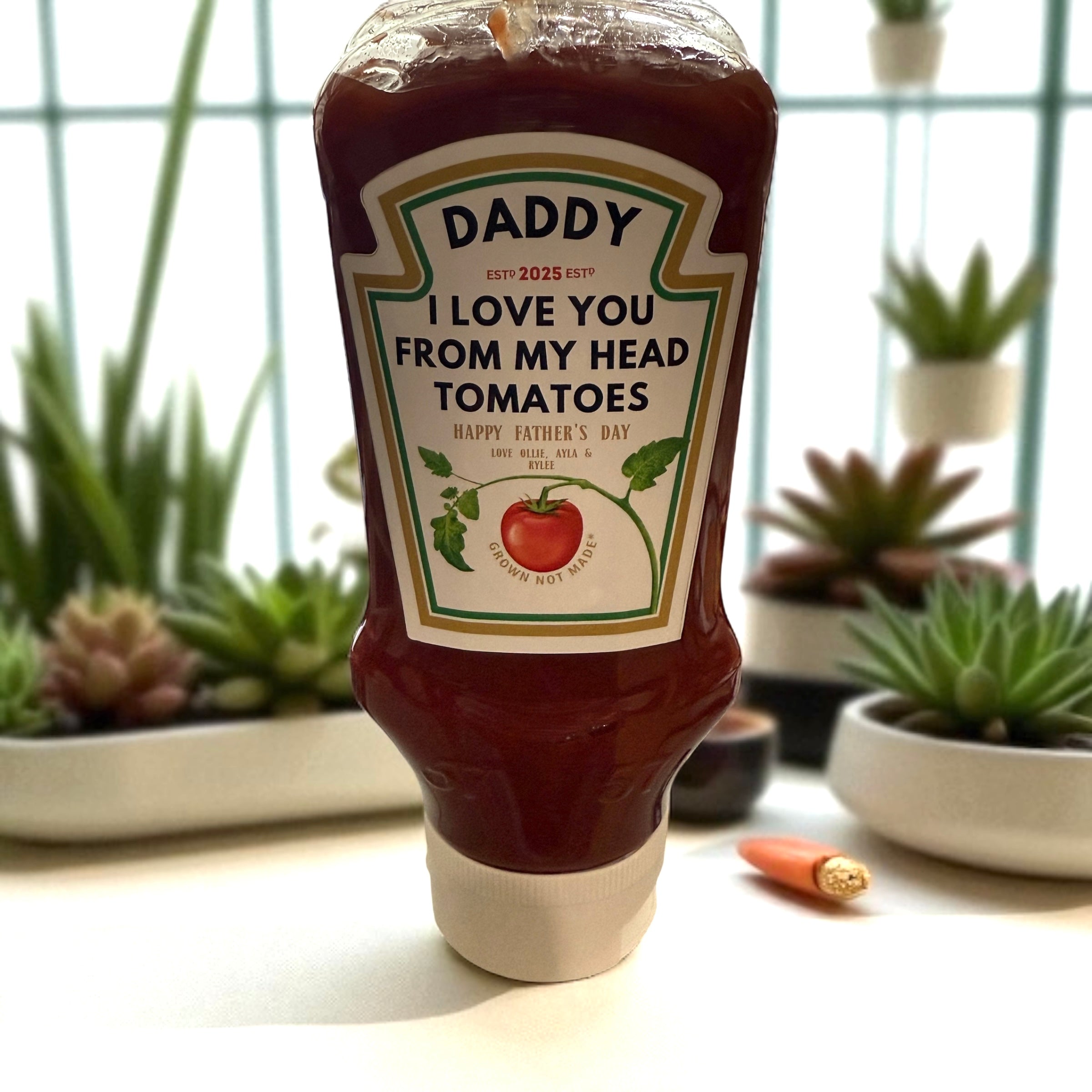 Personalised sauce bottle label