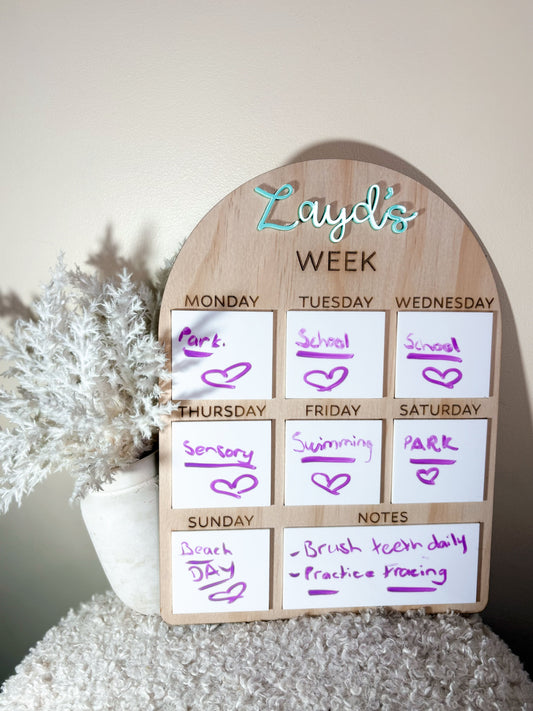 Kids Weekly Planner Board