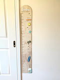 Personalised Wooden Height Chart - Ocean
