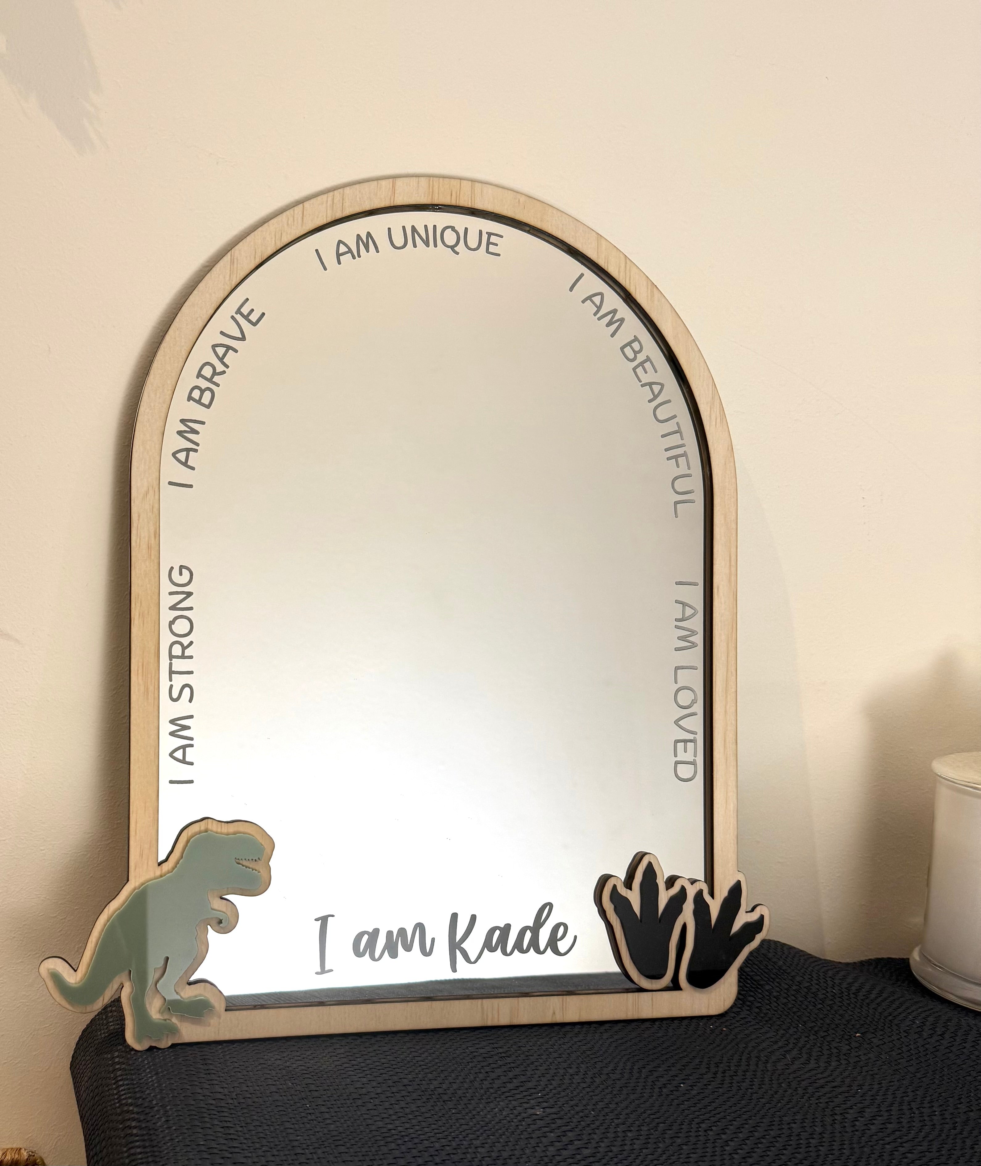 Affirmation mirror - dinosaur