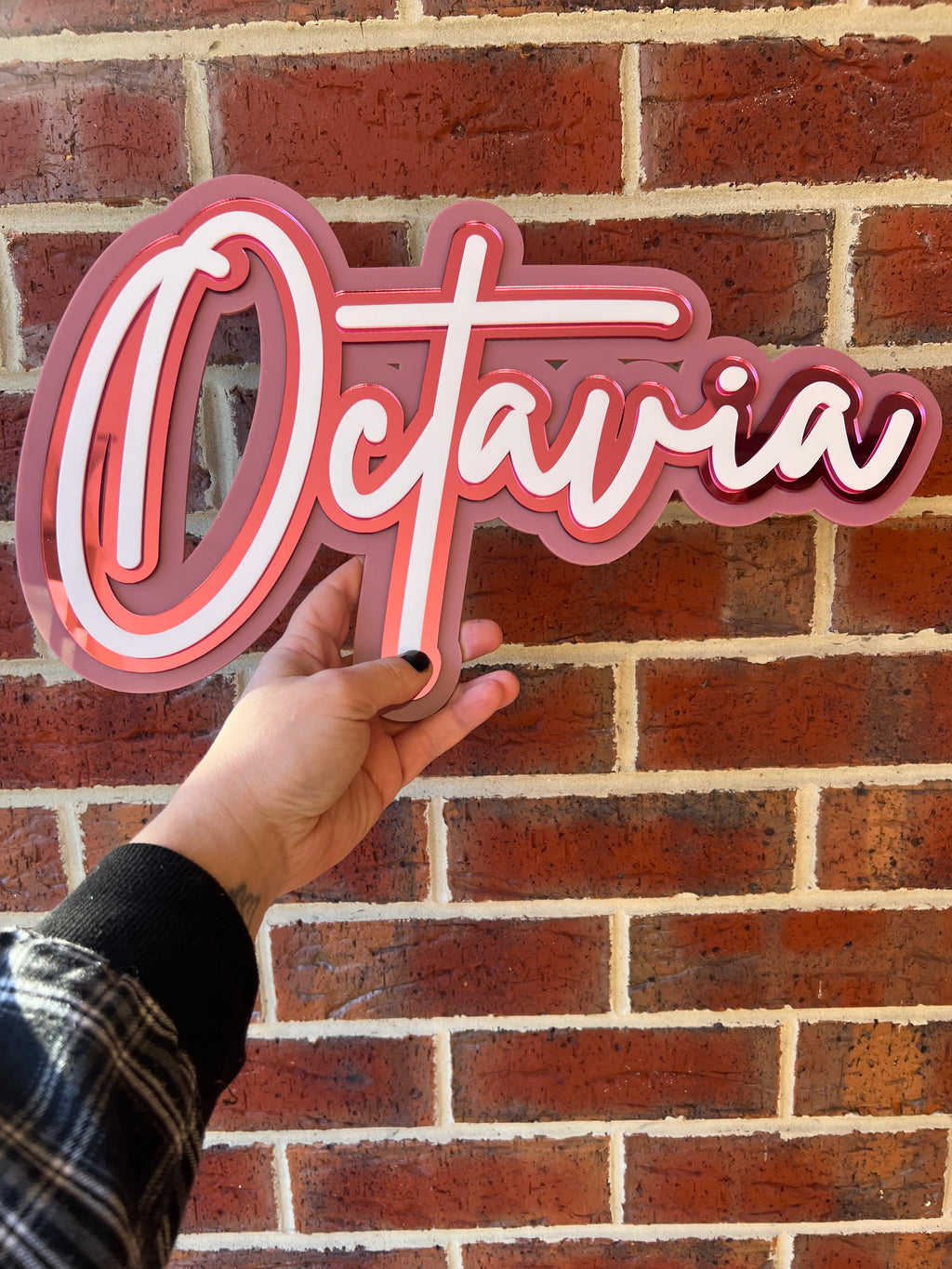 Triple layer name plaque - font 1