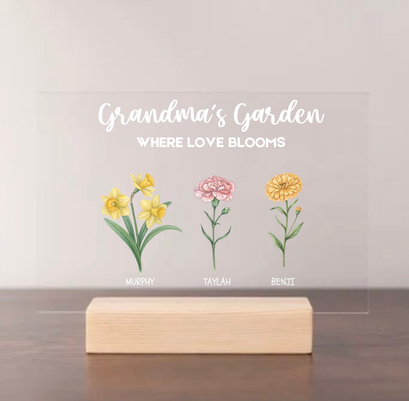 Garden plaque with birth flowers