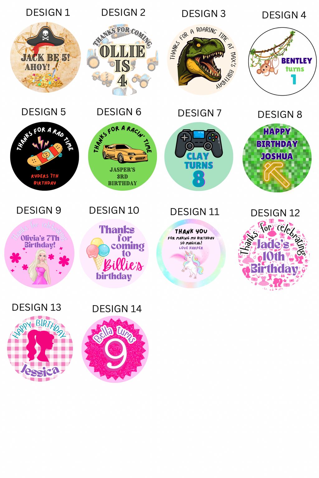 Personalised birthday chocolate coins