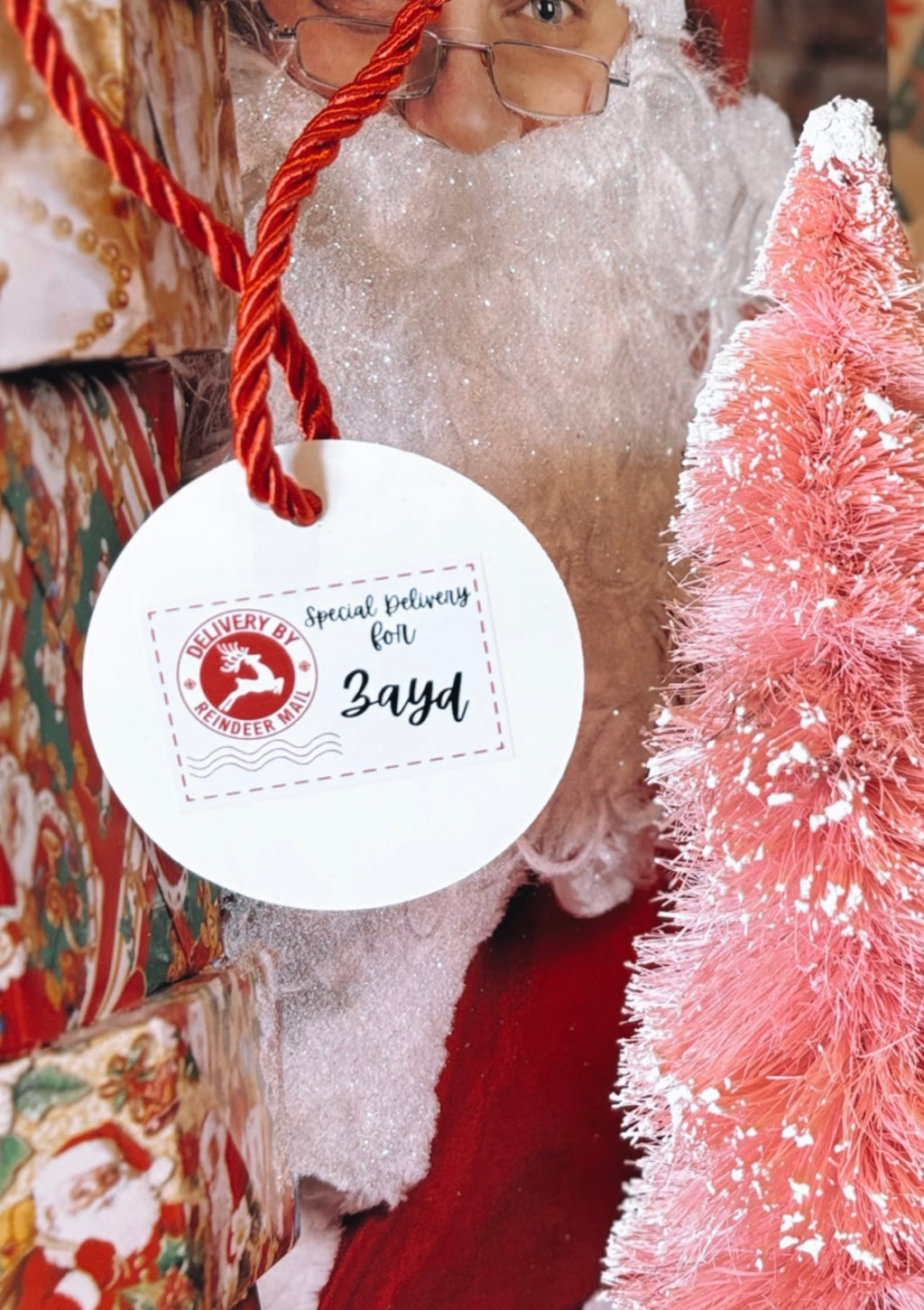 Personalised Christmas label stickers - rectangle