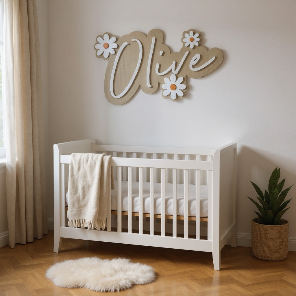 Flower acrylic name plaque