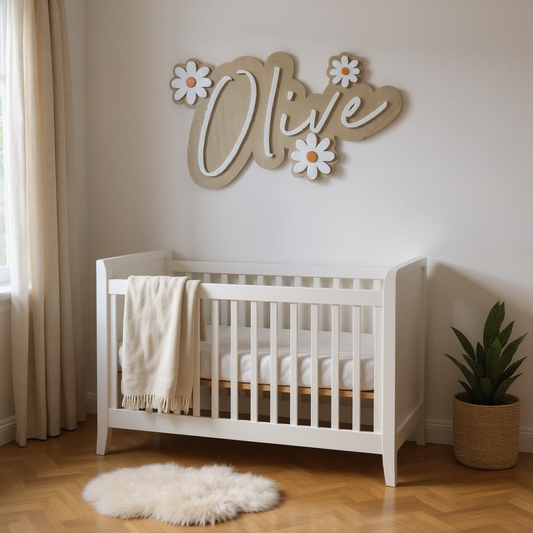 Flower acrylic name plaque