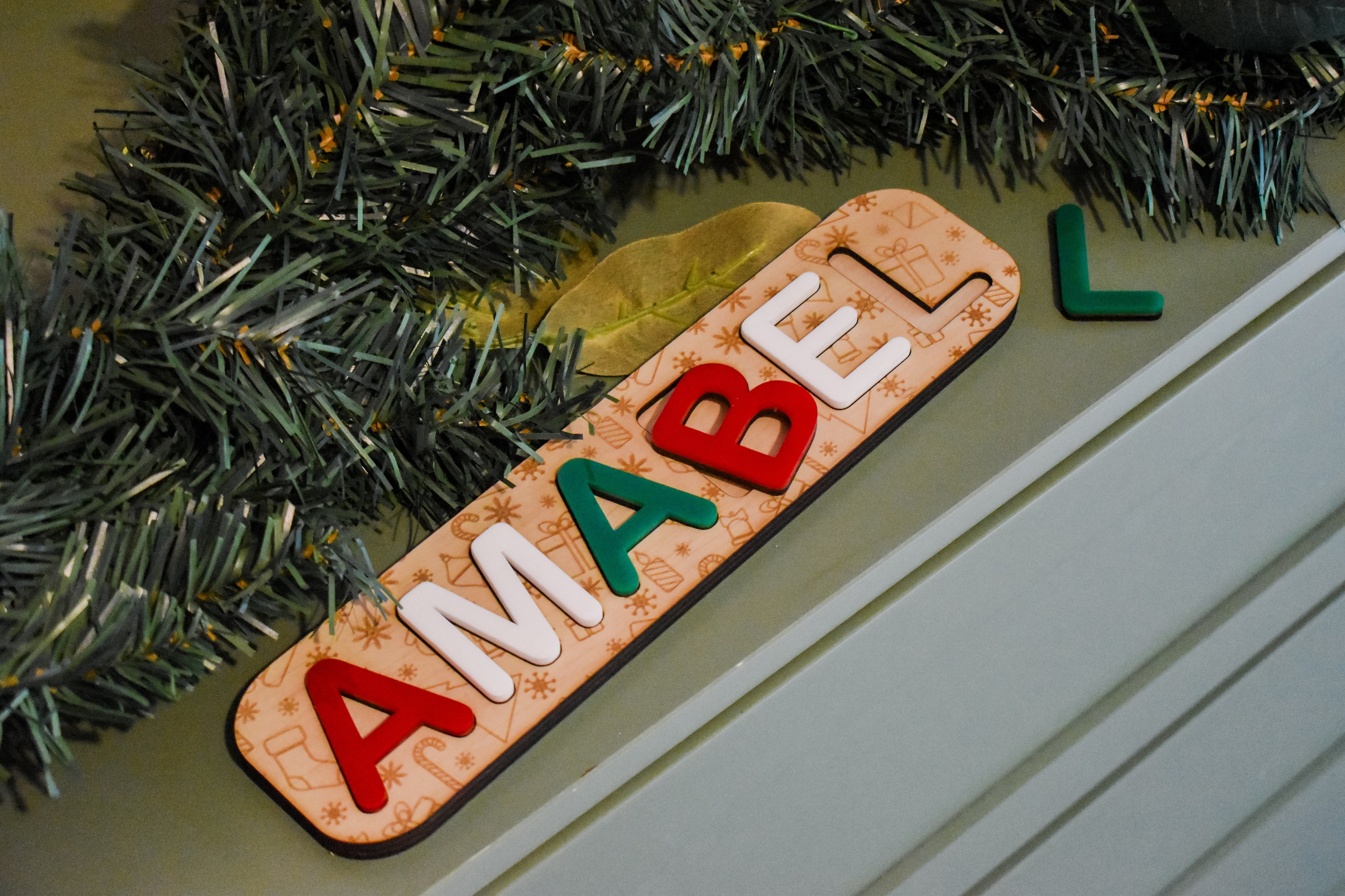 Christmas themed name puzzle