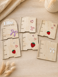 Personalised Wooden Height Chart - Strawberries & Bows