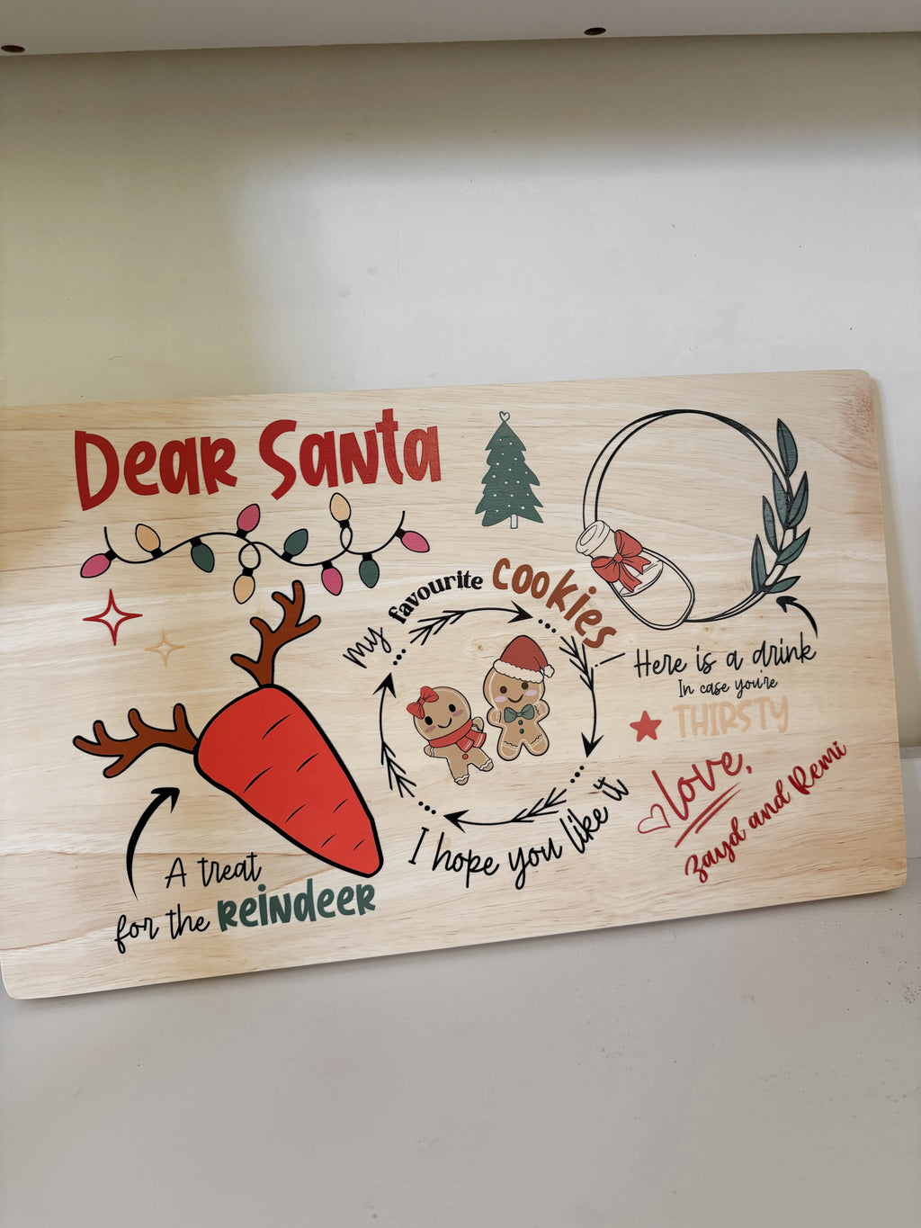UV printed double sided Santa & Easter bunny treat board