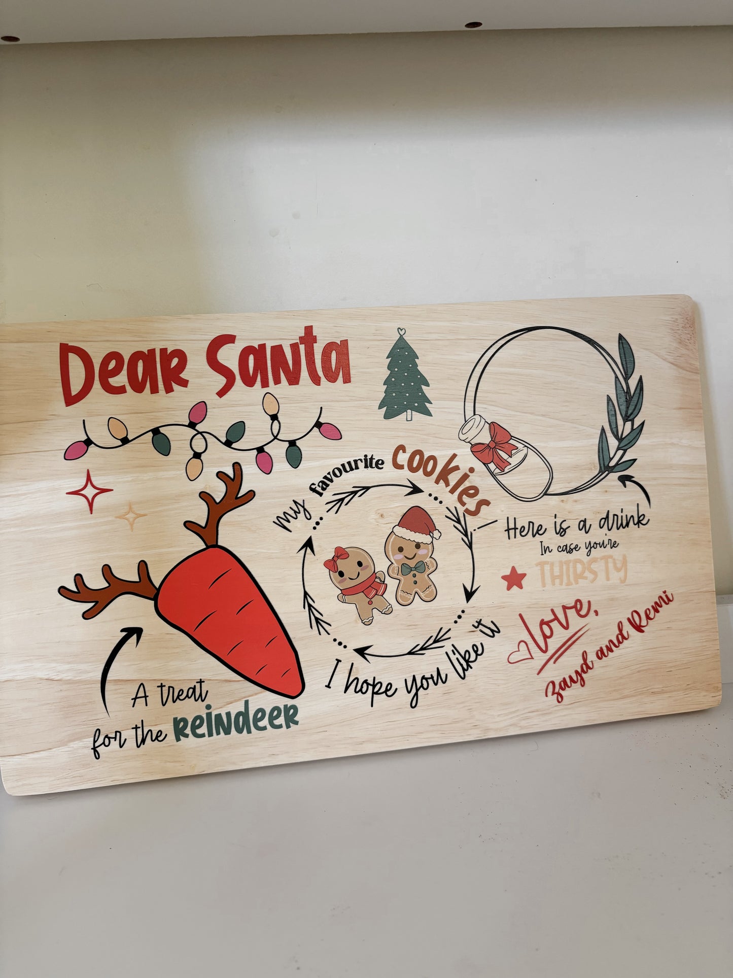 UV printed double sided Santa & Easter bunny treat board