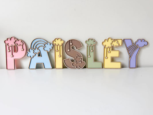 Rainbow/clouds - Themed letters